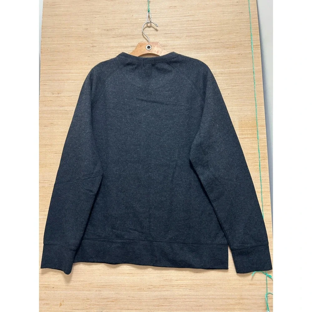 Banana Republic Mens Large Charcoal‎ Gray Heathered Raglan Crewneck Sweatshirt